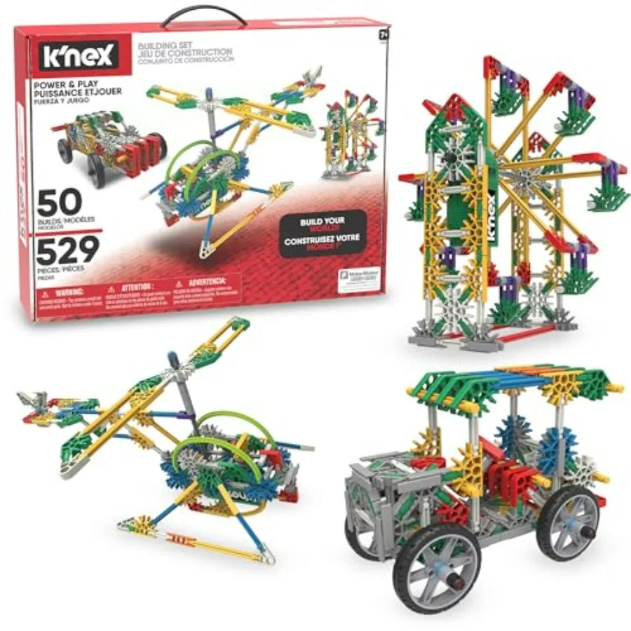 Набор K'NEX Power Play с моторизованными элементами, 529 деталей, конструктор STEM для детей от 7 лет, красный и синий
Набор K'NEX Power Play с моторизованными элементами, 529 деталей, конструктор STEM для детей от 7 лет, красный и синий