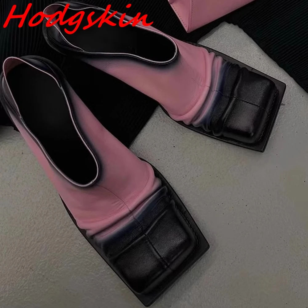 Pleated Microfiber Leather Ankle Pumps Square Toe Slip On Chunky Heels Gradient Color Two Ways To Wear Spice Girl Punk Pumps
Pleated Microfiber Leather Ankle Pumps Square Toe Slip On Chunky Heels Gradient Color Two Ways To Wear Spice Girl Punk Pumps