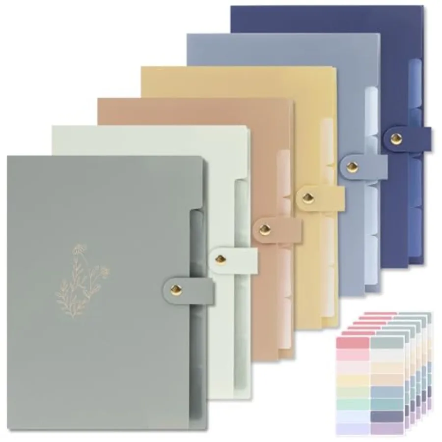 6pcs Expanding File Folders with 5 Pockets, Accordion Folders for Documents, A4 Letter Size Gold-Embossed Floral Plastic File O
6pcs Expanding File Folders with 5 Pockets, Accordion Folders for Documents, A4 Letter Size Gold-Embossed Floral Plastic File O
