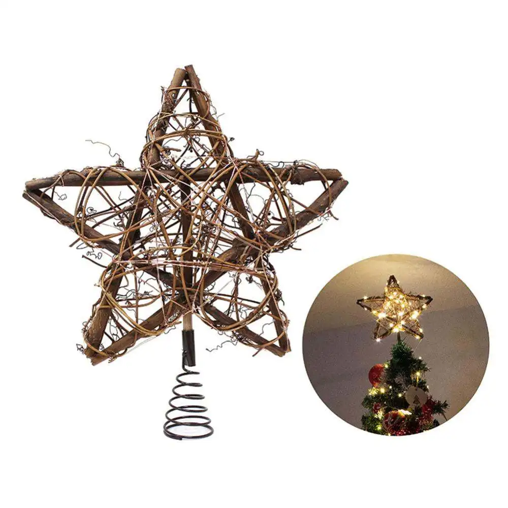 Rattan Star LED Tree Topper, Christmas Tree Topper Decoration, Battery Operated 3 AA Batteries Not Included, Metal Spiral Wire
Rattan Star LED Tree Topper, Christmas Tree Topper Decoration, Battery Operated 3 AA Batteries Not Included, Metal Spiral Wire