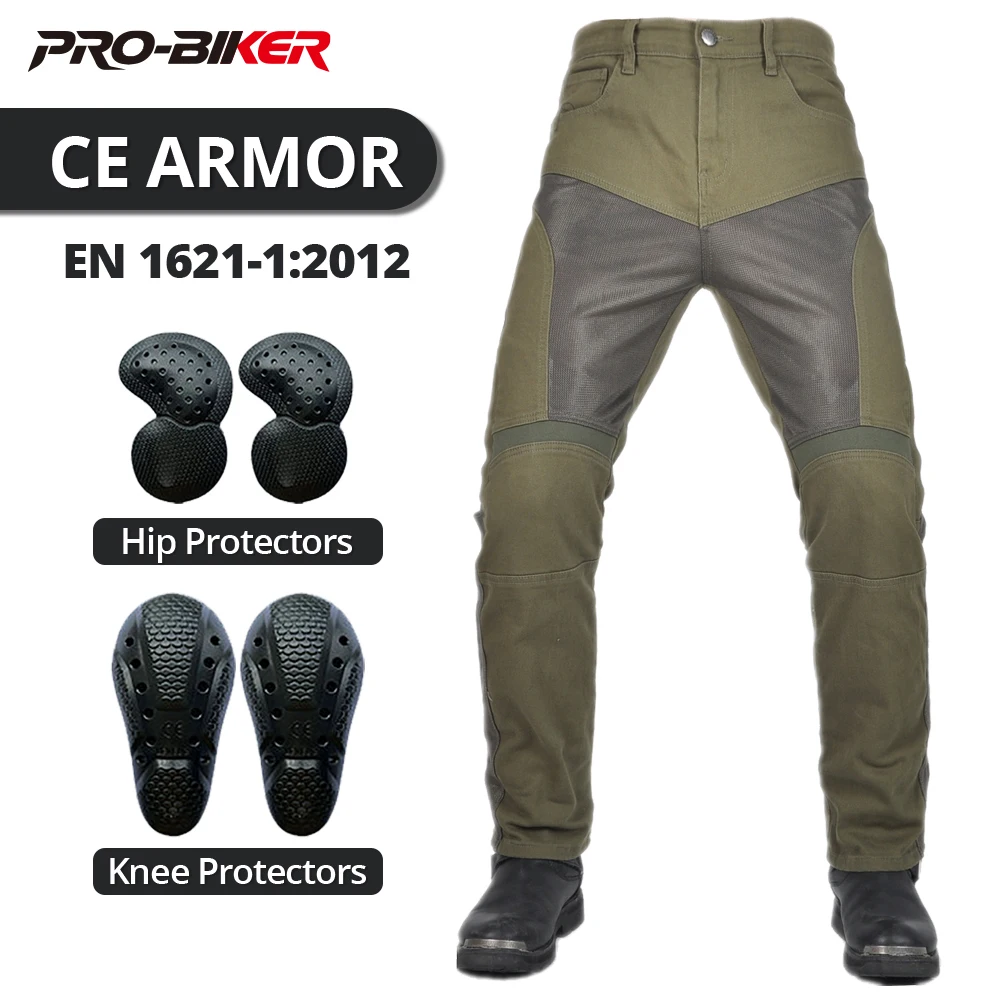 Four Seasons Men's Motorcycle Pants Windproof Anti-Fall Motocross Pants Outdoor Motorbike Riding Pants Built In CE Protectors
Four Seasons Men's Motorcycle Pants Windproof Anti-Fall Motocross Pants Outdoor Motorbike Riding Pants Built In CE Protectors