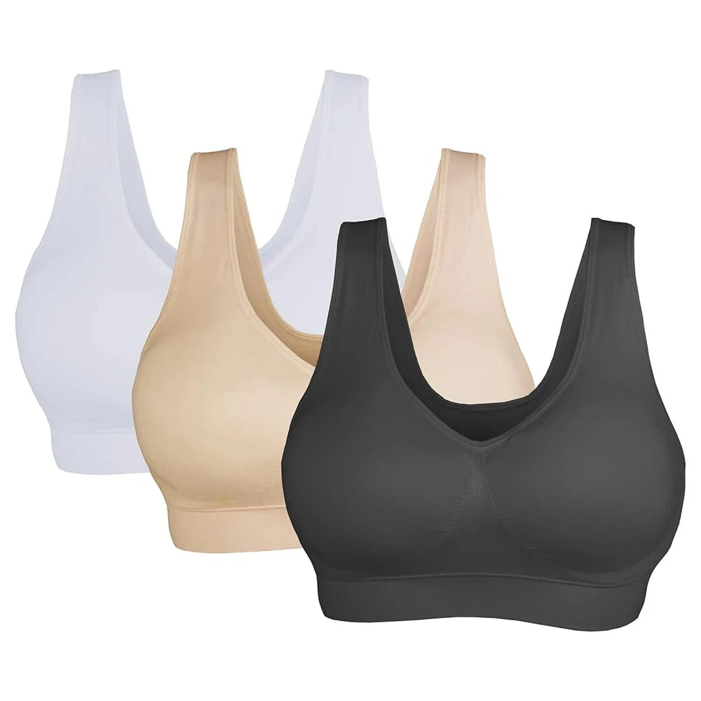 3Pcs Seamless Sports Bra Wirefree Yoga Bras with Removable Pads Padded Cami Bra Wireless No Underwire Workout Tank Top
3Pcs Seamless Sports Bra Wirefree Yoga Bras with Removable Pads Padded Cami Bra Wireless No Underwire Workout Tank Top