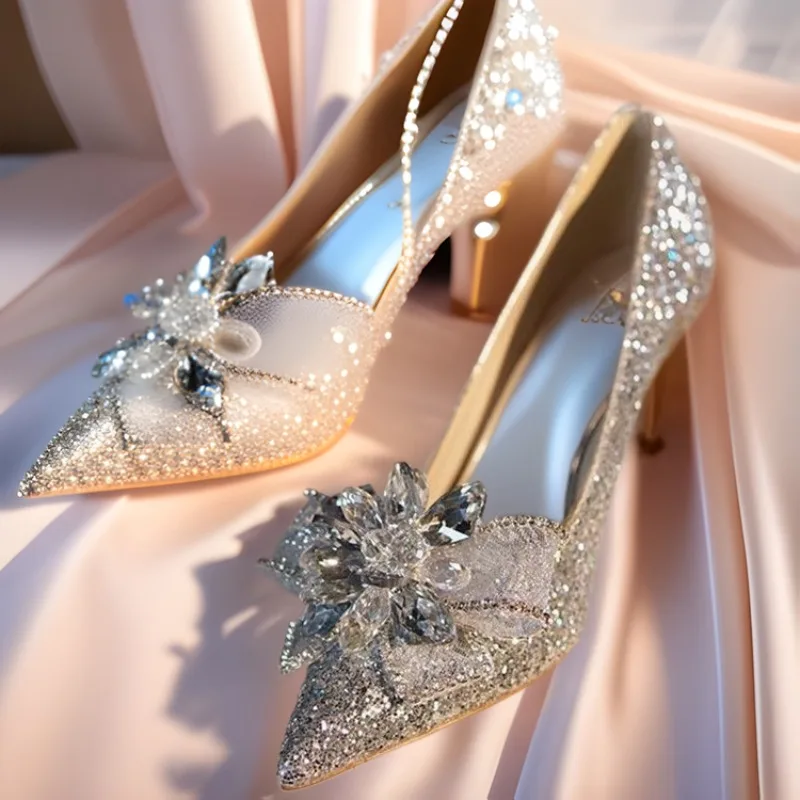 Designer Women's Shoes Spring Princess Crystal Shoes Luxury Rhinestone High Heels for Women Brand Wedding Shoes Zapatos De Mujer
Designer Women's Shoes Spring Princess Crystal Shoes Luxury Rhinestone High Heels for Women Brand Wedding Shoes Zapatos De Mujer