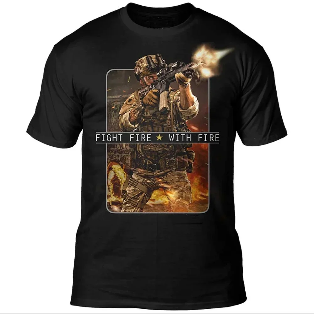 Fight Fire with Fire Military Style T-Shirt 100% Cotton O-Neck Summer Short Sleeve Casual Mens T-shirt Size S-3XL
Fight Fire with Fire Military Style T-Shirt 100% Cotton O-Neck Summer Short Sleeve Casual Mens T-shirt Size S-3XL