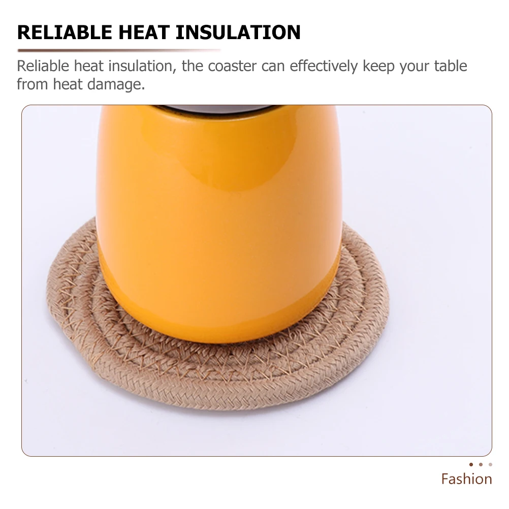 6 Pcs Woven Cotton Coasters Reliable Heat Insulation Table Mats for Home Pub Rope Coffee Decoration Chic Natural Breath
6 Pcs Woven Cotton Coasters Reliable Heat Insulation Table Mats for Home Pub Rope Coffee Decoration Chic Natural Breath