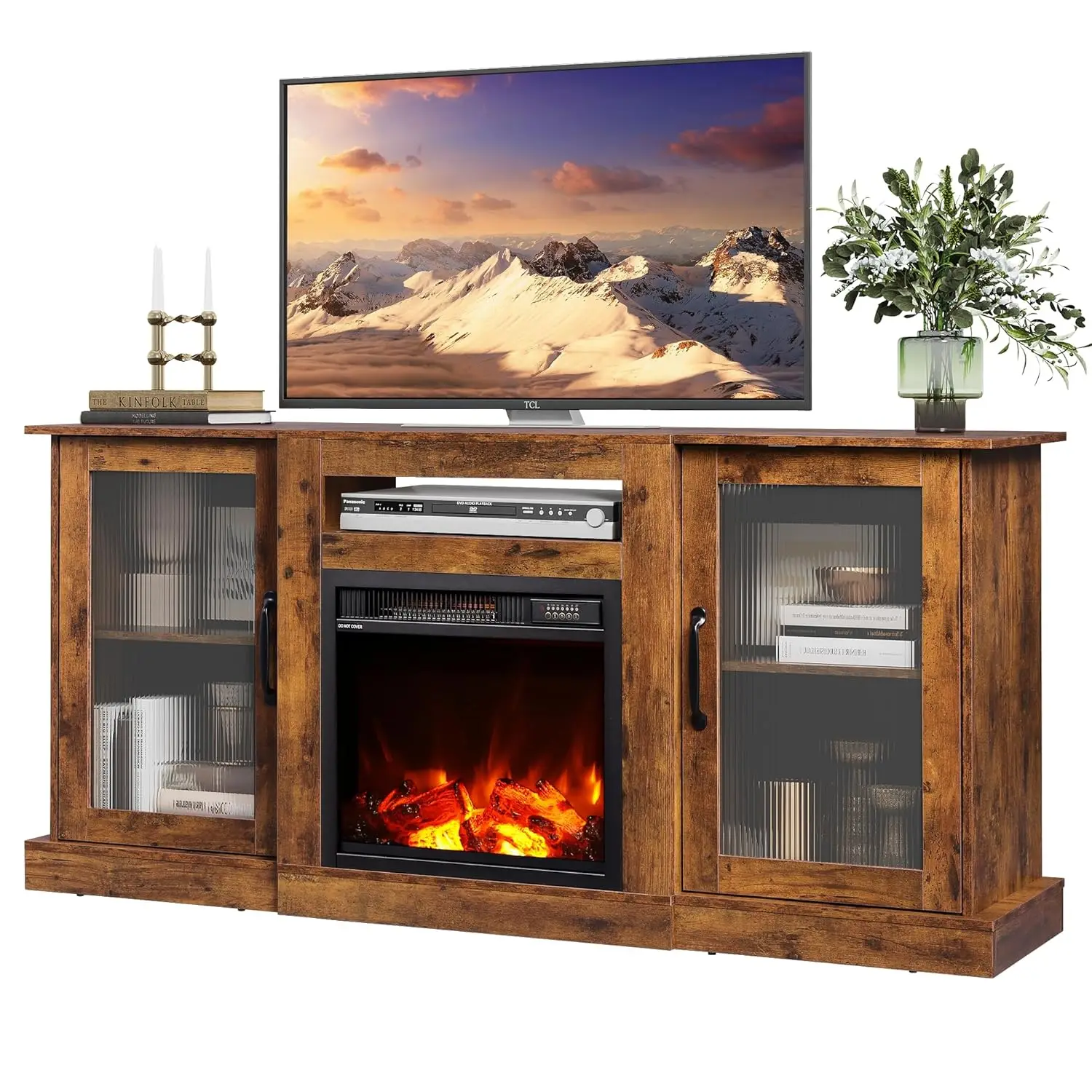 Fireplace TV Stand for 65" TV, Entertainment Center with 3D Realistic Flame Electric Fireplace, TV Console with, Customized
Fireplace TV Stand for 65" TV, Entertainment Center with 3D Realistic Flame Electric Fireplace, TV Console with, Customized