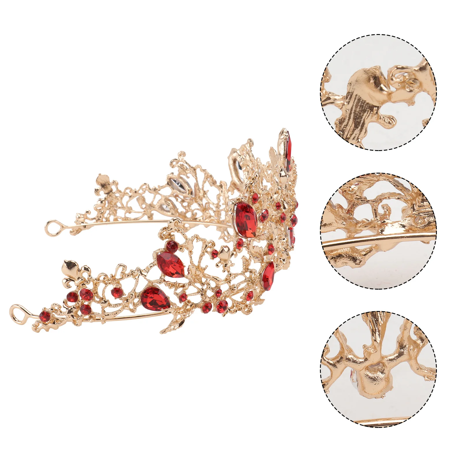 Rhinestone Crown Red and Golden Durable Lightweight Wedding Headwear Bride Decor Crown Rhinestone Bride Headwear
Rhinestone Crown Red and Golden Durable Lightweight Wedding Headwear Bride Decor Crown Rhinestone Bride Headwear