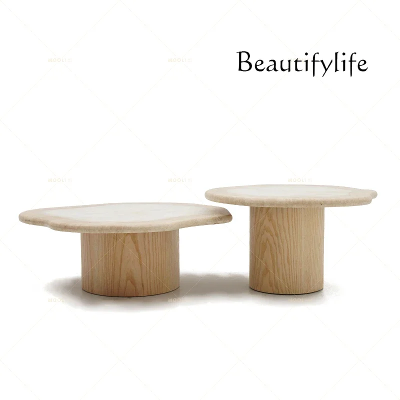 vV Travertine coffee table Chinese antique natural marble retro living room French solid wood home designer
vV Travertine coffee table Chinese antique natural marble retro living room French solid wood home designer