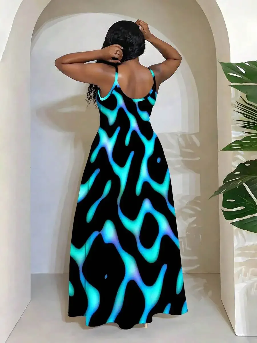 Plus Size Women Sleeveless Maxi Dress V Neck Artistic Flame Print Casual Beach Vacation Wear
Plus Size Women Sleeveless Maxi Dress V Neck Artistic Flame Print Casual Beach Vacation Wear