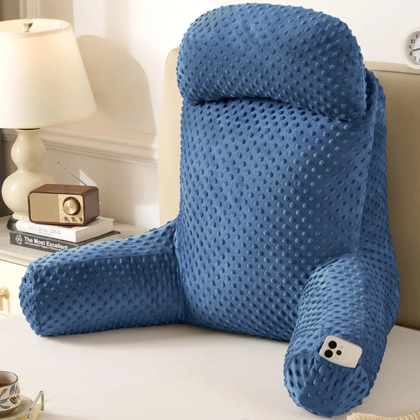 Reading Pillow for Sitting in Bed Couch Adult, Back Support Cushion with Pockets and Arms, Relaxing Watching TV
Reading Pillow for Sitting in Bed Couch Adult, Back Support Cushion with Pockets and Arms, Relaxing Watching TV