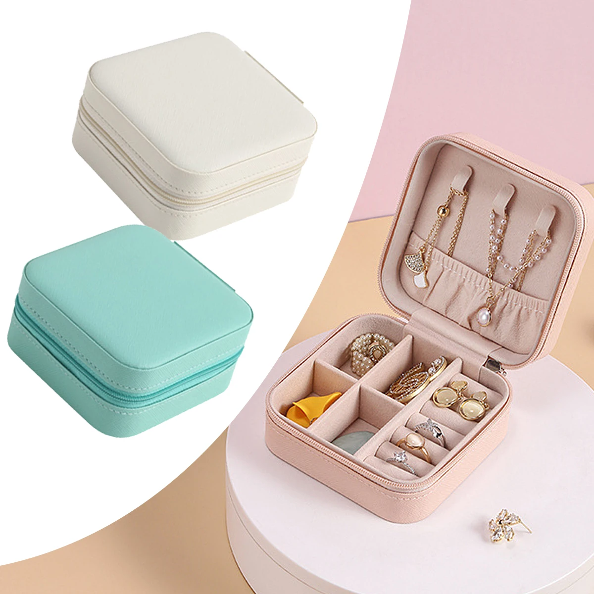 Simple Ins Macaron Color Jewelry Storage Box Travel Travel Earrings Necklace Ring Storage Jewelry Box Portable Four Grid Storage
Simple Ins Macaron Color Jewelry Storage Box Travel Travel Earrings Necklace Ring Storage Jewelry Box Portable Four Grid Storage