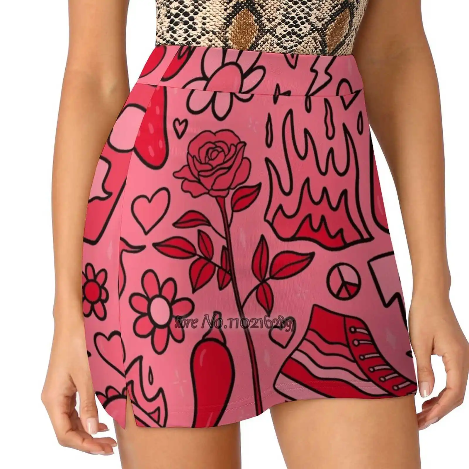 Red Print Women'S Summer Fake Two Piece Skirts Casual Sports Beach Skirt Girl Skorts Red Pattern Graphic Design Rose Flower
Red Print Women'S Summer Fake Two Piece Skirts Casual Sports Beach Skirt Girl Skorts Red Pattern Graphic Design Rose Flower