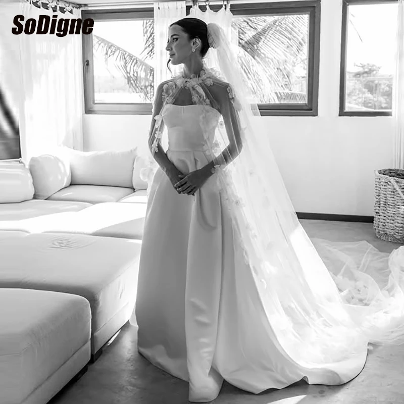 SoDigne A-line Satin Wedding Dresses 2026 Strapless Sleeveless Bridal Dress with Shawl Wedding Gown Robe De Mairee Customized
SoDigne A-line Satin Wedding Dresses 2026 Strapless Sleeveless Bridal Dress with Shawl Wedding Gown Robe De Mairee Customized 