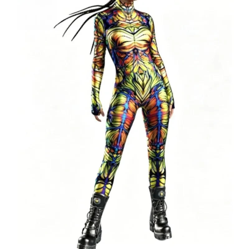 Flame Print Cosplay Catsuit Sexy Long Sleeve Jumpsuits Halloween Theme Punk Party Role Playing Zentai Suit for Adult Women
Flame Print Cosplay Catsuit Sexy Long Sleeve Jumpsuits Halloween Theme Punk Party Role Playing Zentai Suit for Adult Women