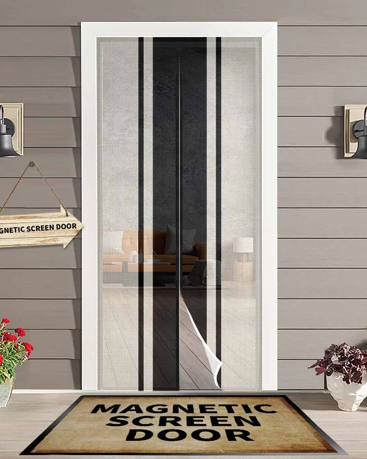 Cotton And Linen Vintage Black Lines Magnetic Door Curtain Living Room Bedroom Home Anti-mosquito Screen Door Curtain
Cotton And Linen Vintage Black Lines Magnetic Door Curtain Living Room Bedroom Home Anti-mosquito Screen Door Curtain