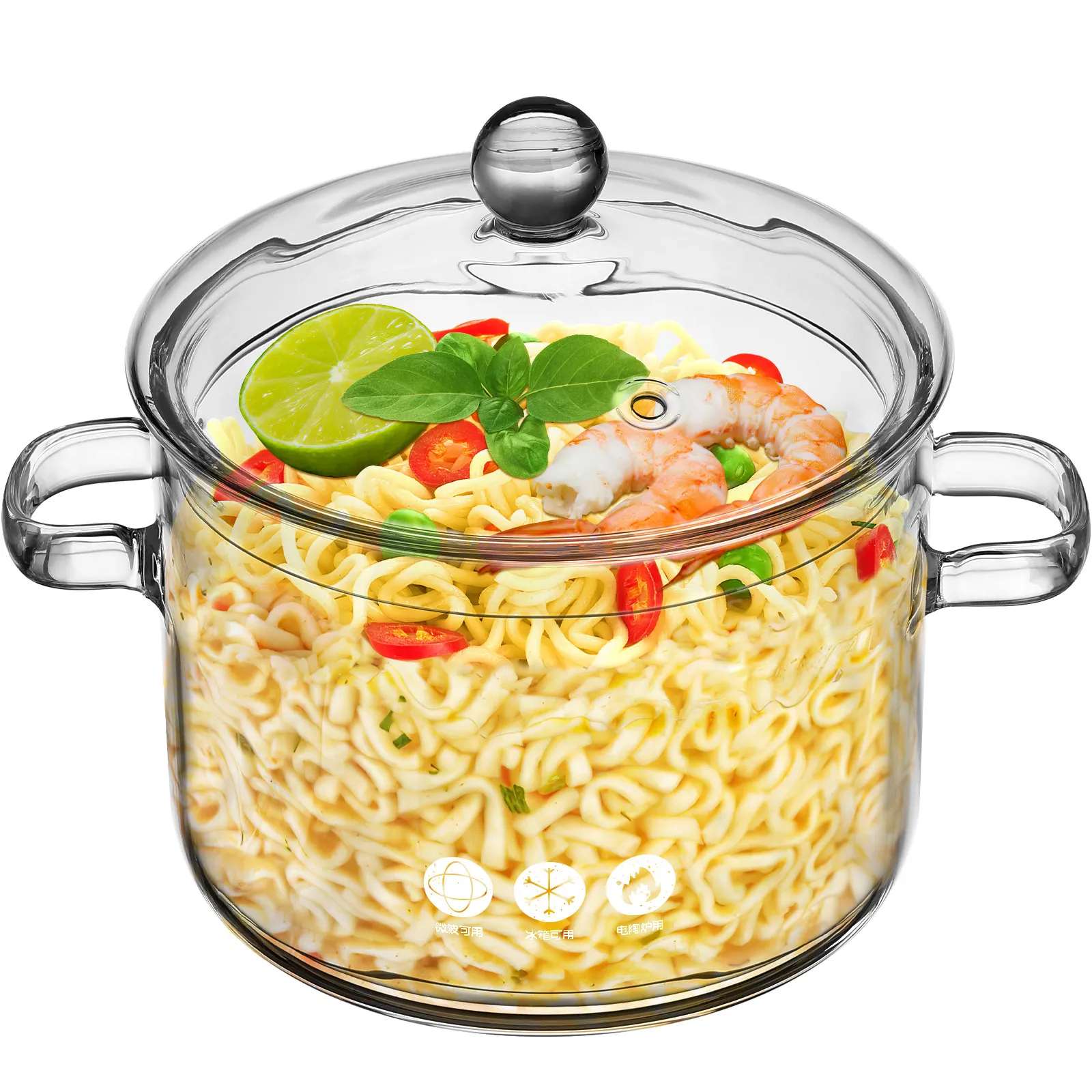 Transparent Glass Soup Pot Borosilicate Cooking Pot with Lid Portable Handles for Stove Kitchen Cooking Stew Noodle Saucepan
Transparent Glass Soup Pot Borosilicate Cooking Pot with Lid Portable Handles for Stove Kitchen Cooking Stew Noodle Saucepan
