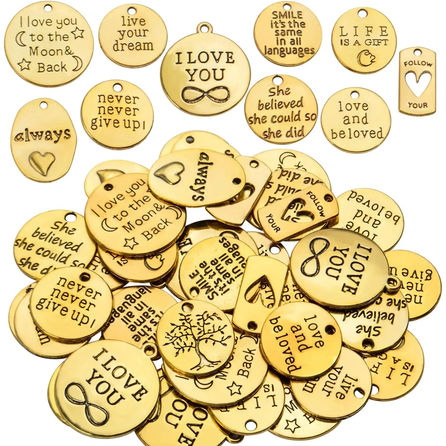 40 шт., подвески в виде слов вдохновения, принадлежности для рукоделия, бусины, подвески, подвески для изготовления ювелирных изделий для изготовления ожерелья, браслета «сделай сам»
40 шт., подвески в виде слов вдохновения, принадлежности для рукоделия, бусины, подвески, подвески для изготовления ювелирных изделий для изготовления ожерелья, браслета «сделай сам»