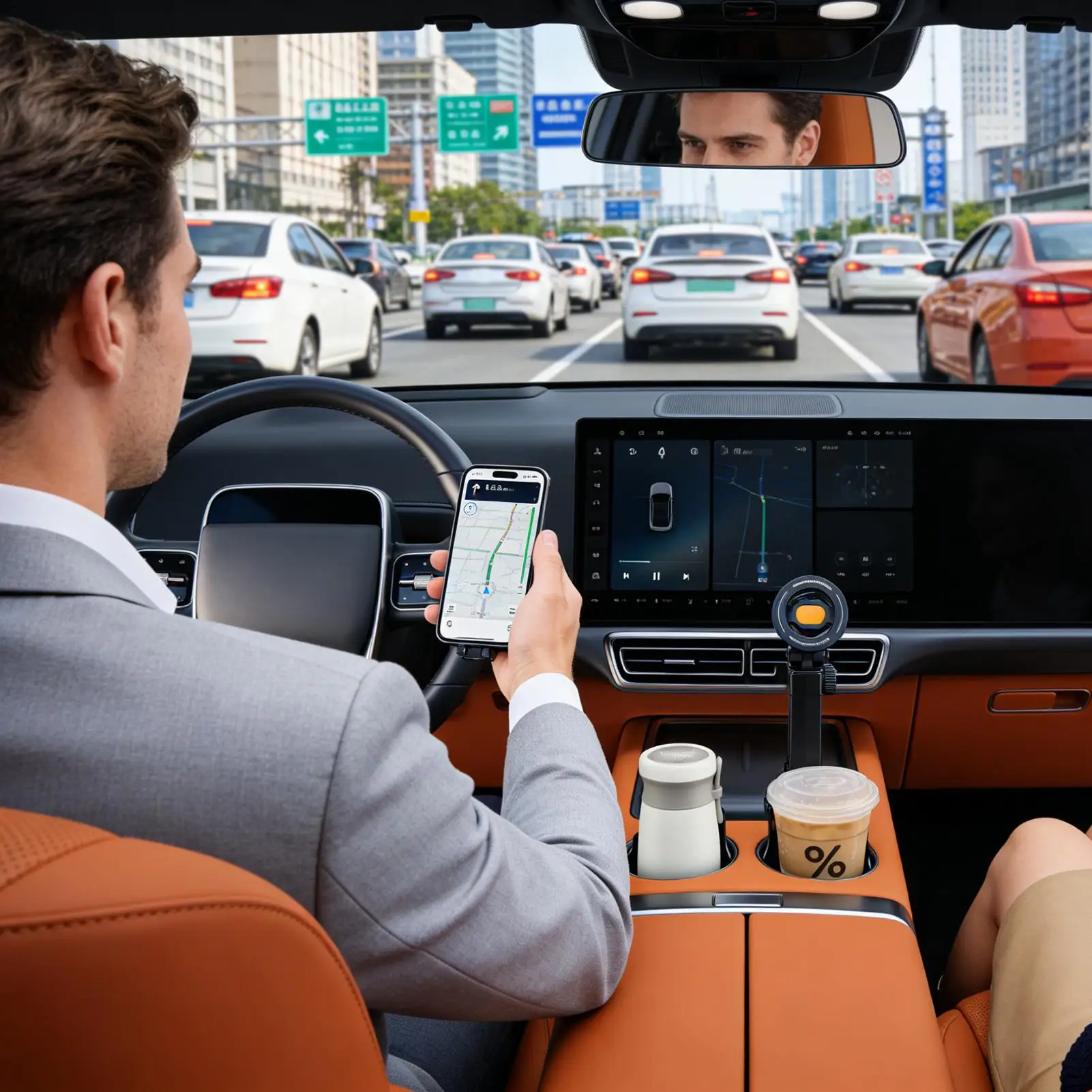 Phone Cup Holder 2-in-1 360 Rotating Magnetic Non-Slip Cup Phone Holder for Car for Auto Vehicle Truck SUV RV Sedan Van Interior
Phone Cup Holder 2-in-1 360 Rotating Magnetic Non-Slip Cup Phone Holder for Car for Auto Vehicle Truck SUV RV Sedan Van Interior