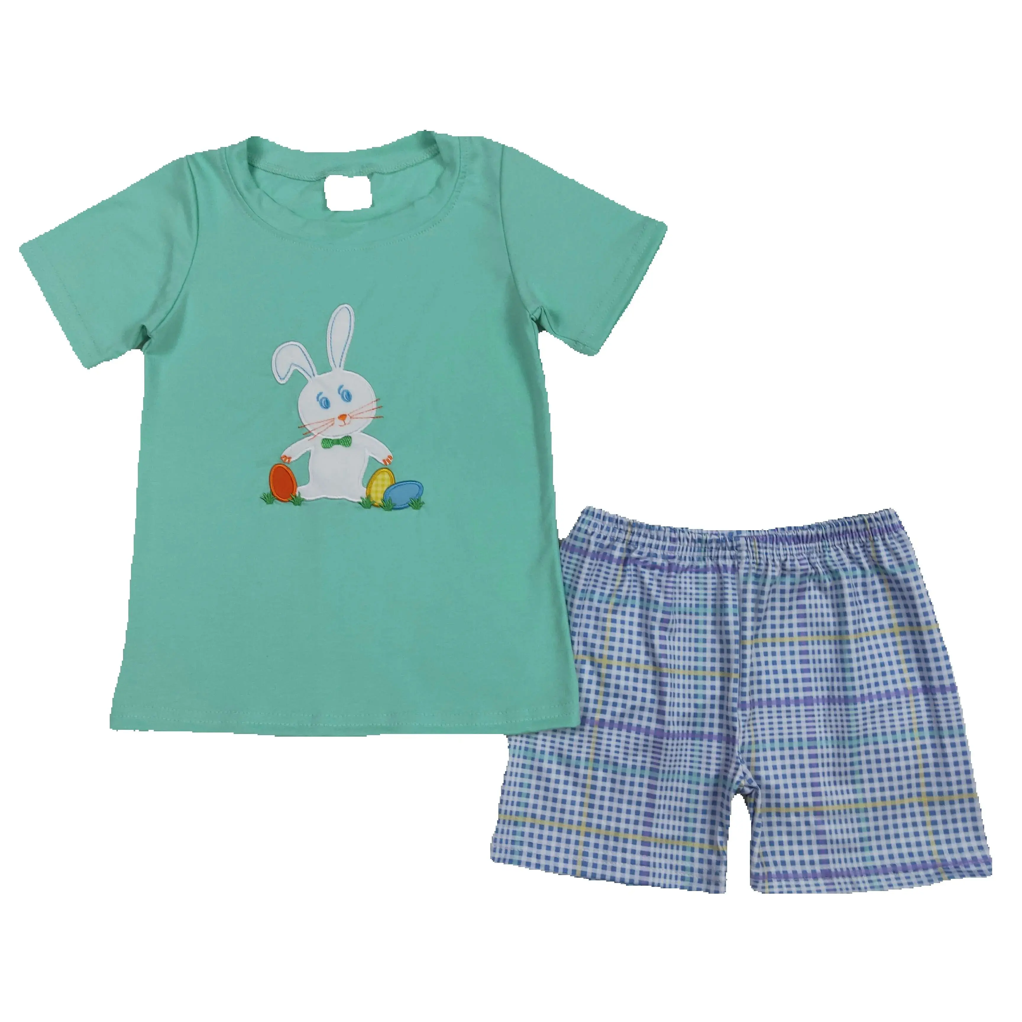 BT1132+SS0422 Cute Baby Boys' Green Easter Rabbit Short Sleeve Tee and Gingham Summer Shorts Set
BT1132+SS0422 Cute Baby Boys' Green Easter Rabbit Short Sleeve Tee and Gingham Summer Shorts Set