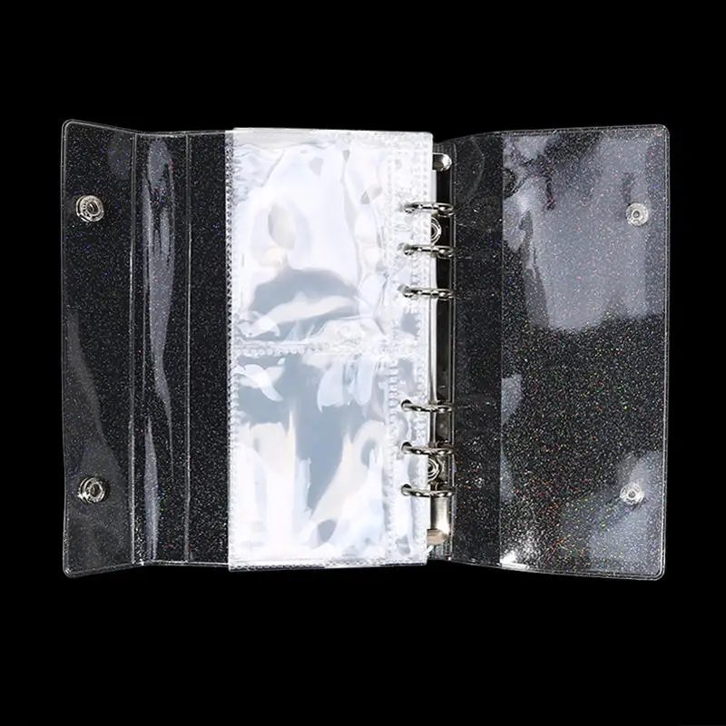 Узкий вкладыш формата А6, двойная пряжка, прозрачная сверкающая пудра, карточка, небольшой футляр для хранения карточек
Узкий вкладыш формата А6, двойная пряжка, прозрачная сверкающая пудра, карточка, небольшой футляр для хранения карточек