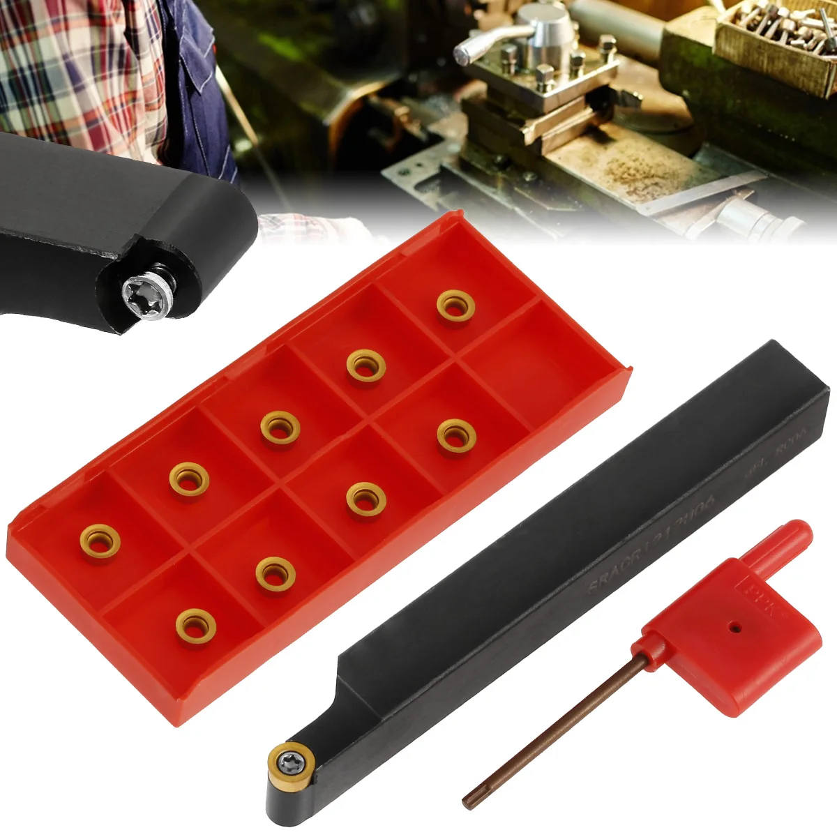 12mm Turning Tool Lathe Tool Holder Boring Bar Lathe Cutter Turning Rod 10 Pcs Carbide Inserts 1 Wrench SRACR1212H06 Indexable
12mm Turning Tool Lathe Tool Holder Boring Bar Lathe Cutter Turning Rod 10 Pcs Carbide Inserts 1 Wrench SRACR1212H06 Indexable