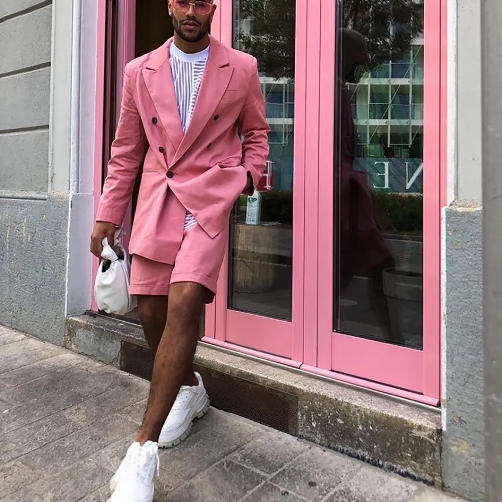 Handsome Men Suits Set Two Pieces Classic Double Breasted Blazer With Short Pants Loose Fit Casual Party Club Fashion Set
Handsome Men Suits Set Two Pieces Classic Double Breasted Blazer With Short Pants Loose Fit Casual Party Club Fashion Set
