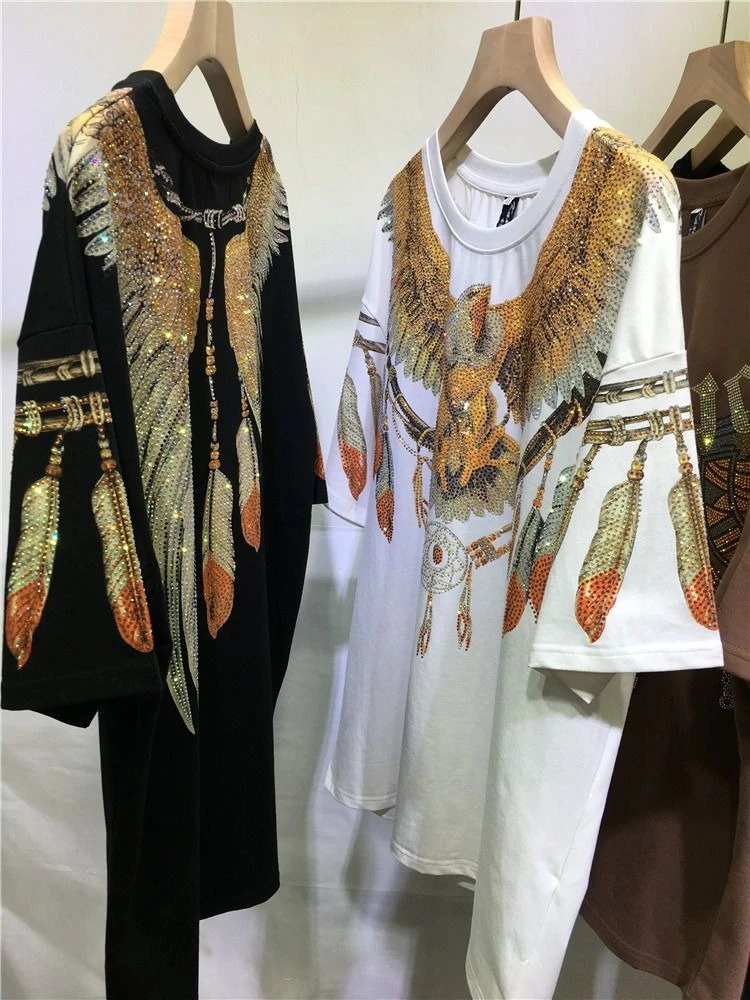 Couple Matching T-Shirt for Men and Women Plus Size Heavy Embellished Rhinestone Eagle Pattern Loose Fit Short Sleeve
Couple Matching T-Shirt for Men and Women Plus Size Heavy Embellished Rhinestone Eagle Pattern Loose Fit Short Sleeve