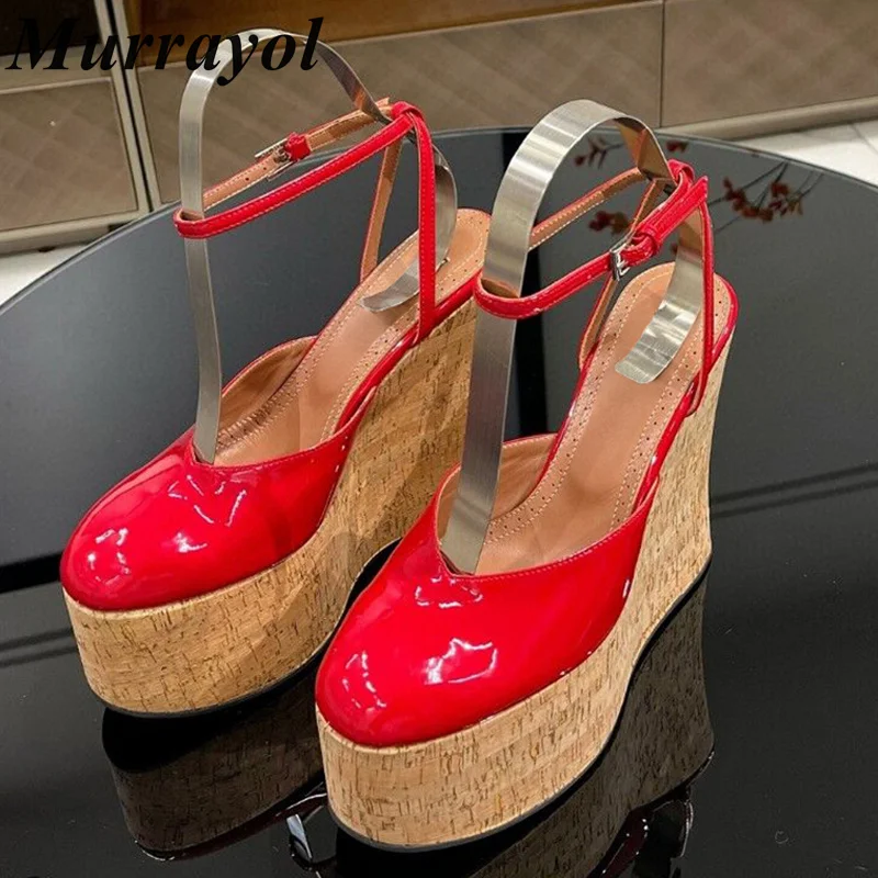 Solid Color Waterproof Platform Sandalias Women Patent Leather Closed Toes Wedges Sandals Summer Sexy Party Dress Shoes Pumps
Solid Color Waterproof Platform Sandalias Women Patent Leather Closed Toes Wedges Sandals Summer Sexy Party Dress Shoes Pumps
