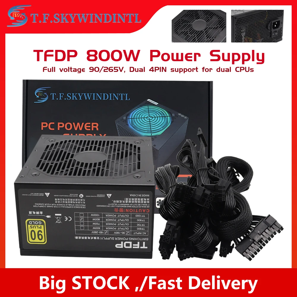 800W PC PSU Power Supply Gaming Quiet 12V ATX Desktop computer Power Supply for Large-scale game BTC ETH
800W PC PSU Power Supply Gaming Quiet 12V ATX Desktop computer Power Supply for Large-scale game BTC ETH
