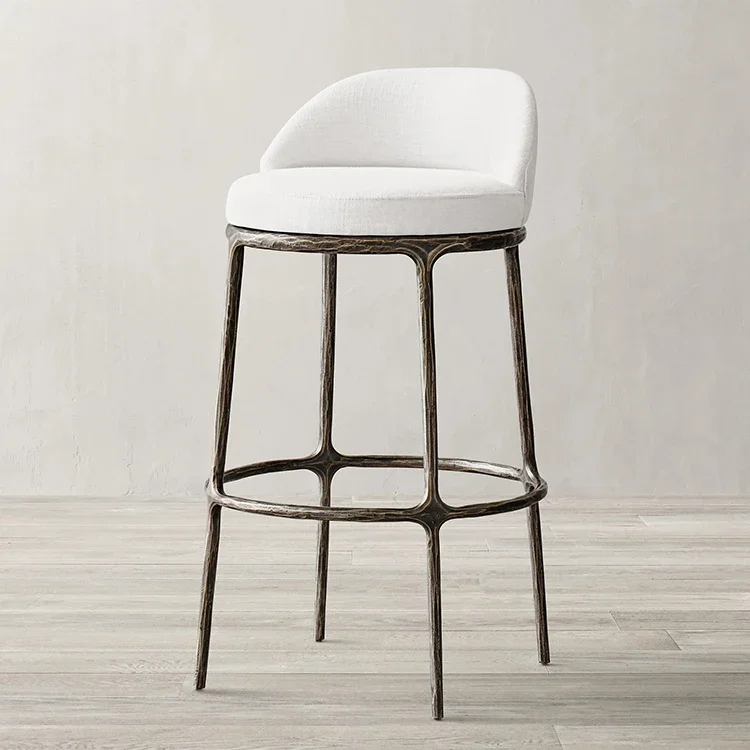 ## Customize Hand Forged Golden Metal Frame Hammered Finishes Bar Chair White And Gold Fabric Bar And Counter Stool#
## Customize Hand Forged Golden Metal Frame Hammered Finishes Bar Chair White And Gold Fabric Bar And Counter Stool#