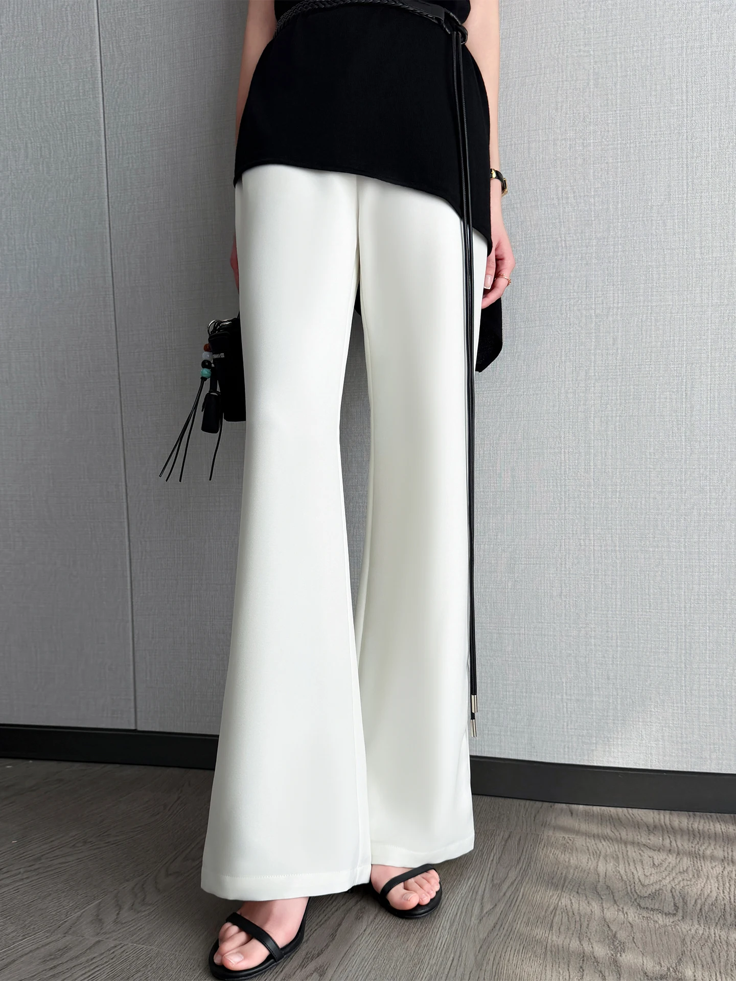 White Flared Suit Pants Women's Summer Elegant Lady Slim Wide Leg Casual Pants Drapey Long Pants Polyester Composite Fiber
White Flared Suit Pants Women's Summer Elegant Lady Slim Wide Leg Casual Pants Drapey Long Pants Polyester Composite Fiber