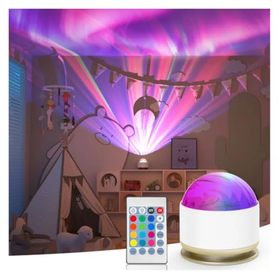 Northern Lights Projector, 13 Colors Aurora Night Light Projector for Bedroom, 3 Timers, Remote Galaxy Light Projector, Memory
Northern Lights Projector, 13 Colors Aurora Night Light Projector for Bedroom, 3 Timers, Remote Galaxy Light Projector, Memory