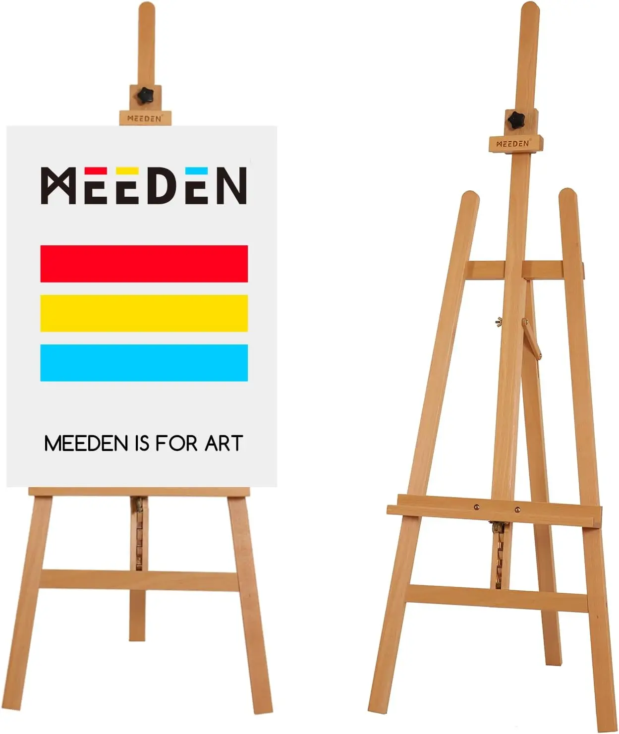 Adjustable Wooden Art Easel Stand for Canvas up to 43'', Height 57''-76'', Solid Beechwood Studio Display
Adjustable Wooden Art Easel Stand for Canvas up to 43'', Height 57''-76'', Solid Beechwood Studio Display