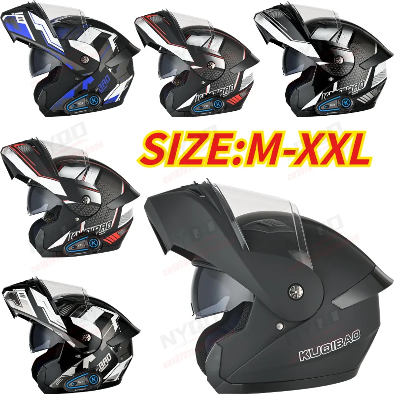 Kuqibao Dual Lens Motorcycle Helmet, Modular Flip Up Bluetooth Helmet with 3C Certification, Long Battery Life Full Face
Kuqibao Dual Lens Motorcycle Helmet, Modular Flip Up Bluetooth Helmet with 3C Certification, Long Battery Life Full Face