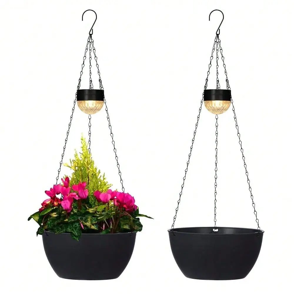 Packs Solar Hanging Basket Planters For Plants Outdoor, Se Watering Black Flower Plants Pots With Solar Light Drainer For Balco
Packs Solar Hanging Basket Planters For Plants Outdoor, Se Watering Black Flower Plants Pots With Solar Light Drainer For Balco