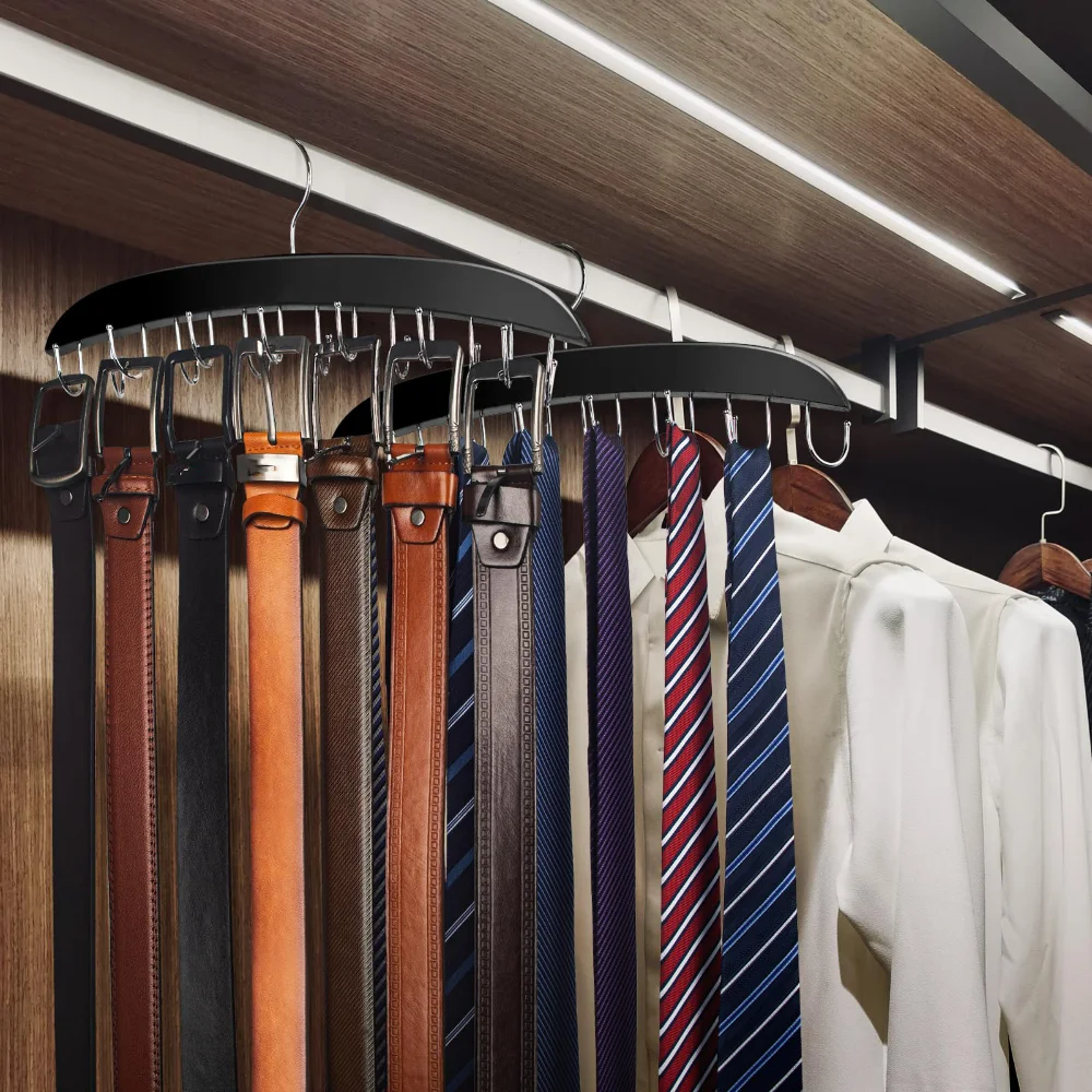 1pc Rotating Wooden Belt Hanger with Oil Rubbed Finish - 14 for Scarves, Belts, and Accessories - Space-Saving Organizer for B 
1pc Rotating Wooden Belt Hanger with Oil Rubbed Finish - 14 for Scarves, Belts, and Accessories - Space-Saving Organizer for B