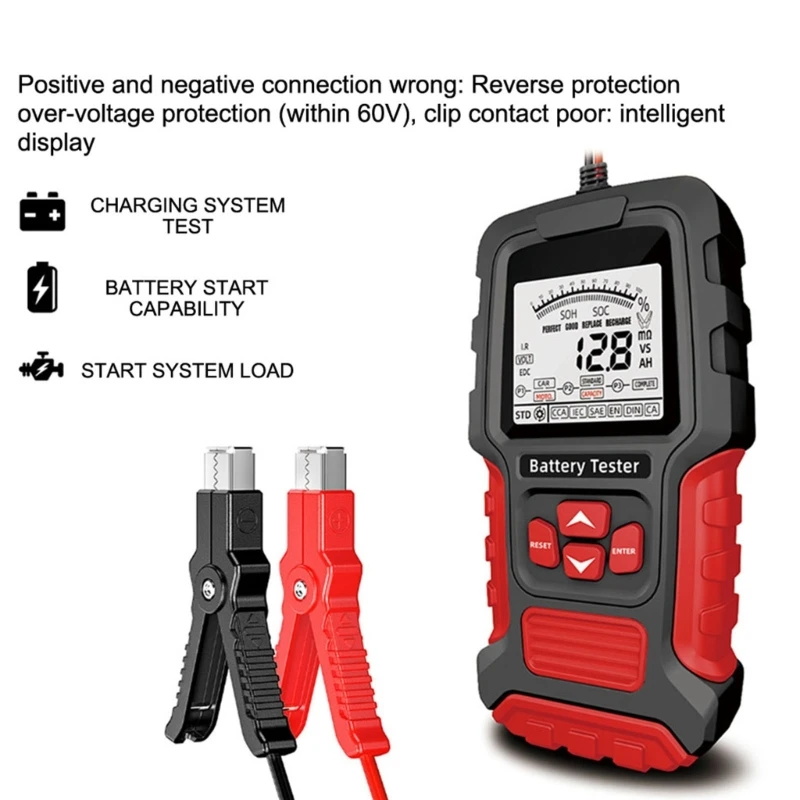 Автомобильный аккумуляторный тестер 12/24 В, анализаторы аккумуляторной системы, тестер аккумуляторной батареи, инструмент для
Автомобильный аккумуляторный тестер 12/24 В, анализаторы аккумуляторной системы, тестер аккумуляторной батареи, инструмент для