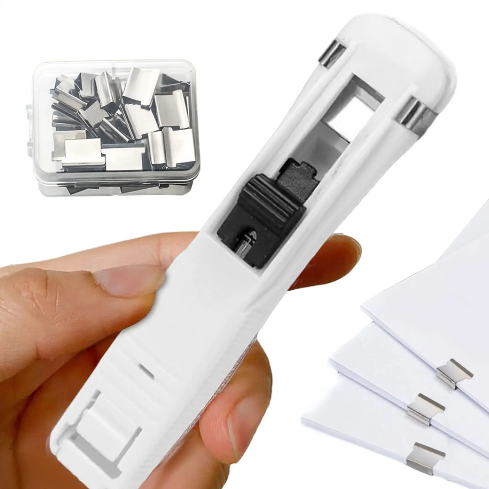 Binder Clip Stapler Portable Document Binding Clamp Dispenser Binder Clip Dispenser for Home School Classroom Desktop Paper
Binder Clip Stapler Portable Document Binding Clamp Dispenser Binder Clip Dispenser for Home School Classroom Desktop Paper