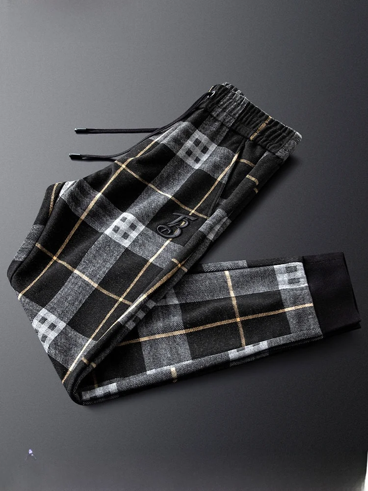 Luxury Plaid Men's Sport Pants Autumn Winter Youth Briti Cheered Dstring Trousers Slim Fit Casual Faionable
Luxury Plaid Men's Sport Pants Autumn Winter Youth Briti Cheered Dstring Trousers Slim Fit Casual Faionable