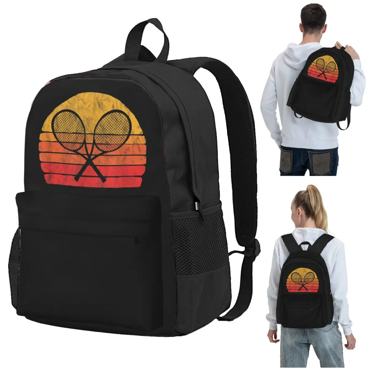 Crossed Tennis Racquets 80s Sun Backpack Student BookBag Children School Bag Computer Shoulder Bags for Men Women
Crossed Tennis Racquets 80s Sun Backpack Student BookBag Children School Bag Computer Shoulder Bags for Men Women