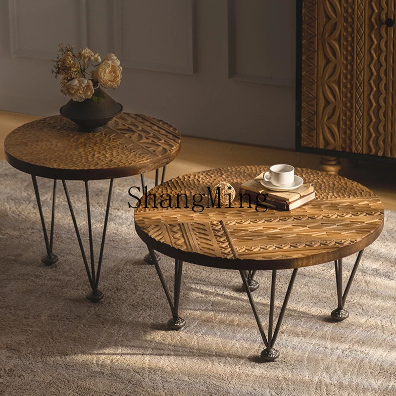TMJ side table coffee table small apartment creative solid wood small round table household living room negotiation
TMJ side table coffee table small apartment creative solid wood small round table household living room negotiation