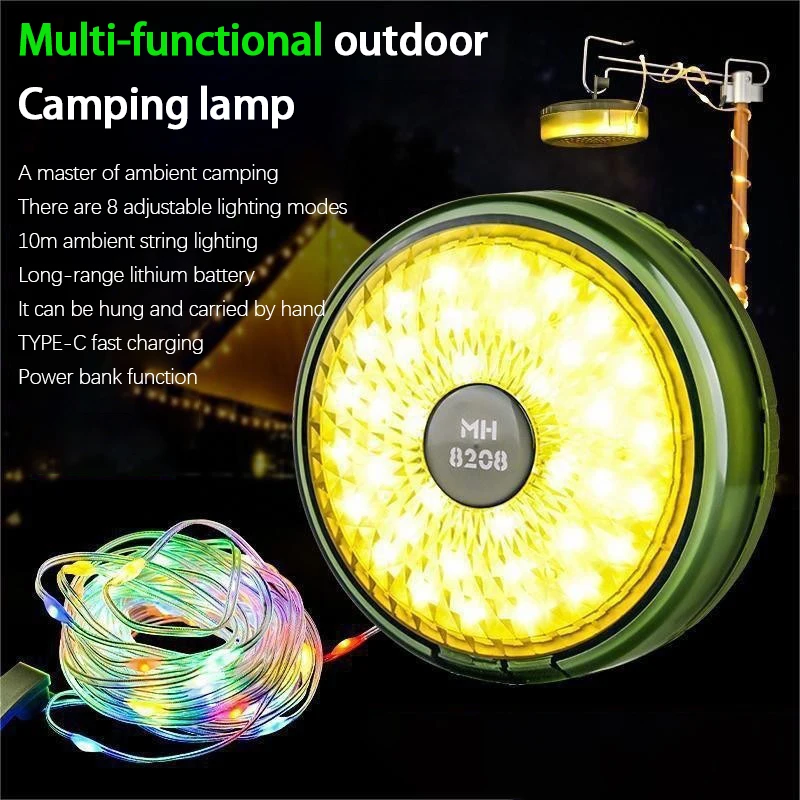 Outdoor Camping Light 10M USB Rechargeable Waterproof Light Chain Portable Scalable Suspended Sky Tent Atmosphere String Light
Outdoor Camping Light 10M USB Rechargeable Waterproof Light Chain Portable Scalable Suspended Sky Tent Atmosphere String Light