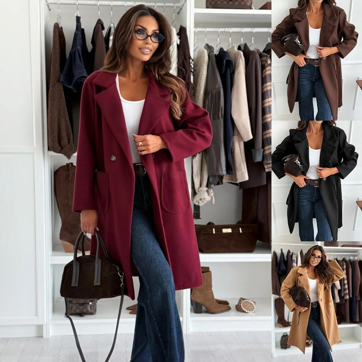 Women's Long Woolen Jacket with Pocket Casual Style Medium Thickness for Middle-Aged Women Color No Brand Registered
Women's Long Woolen Jacket with Pocket Casual Style Medium Thickness for Middle-Aged Women Color No Brand Registered