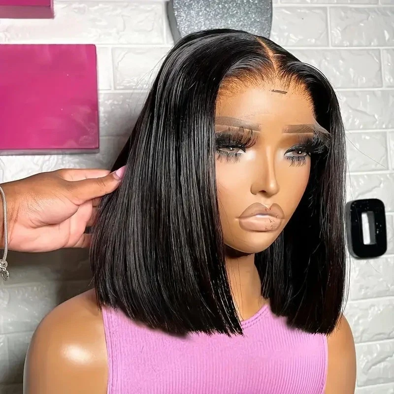 Fashionable , bobo style with middle-parted bangs, lace front wig 13*4
Fashionable , bobo style with middle-parted bangs, lace front wig 13*4