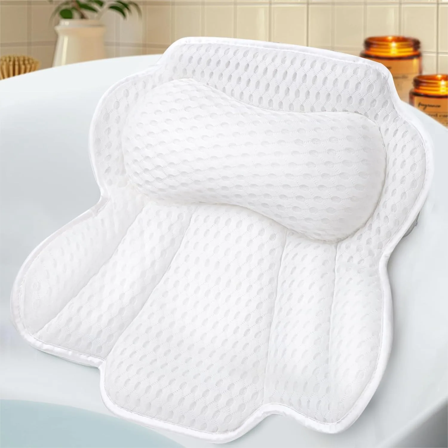 Bath Pillows for Tub, Ergonomic Bathtub Pillow for Head Neck Back Support, Soft Spa Cushion Washable with 4D Mesh & Non-Slip
Bath Pillows for Tub, Ergonomic Bathtub Pillow for Head Neck Back Support, Soft Spa Cushion Washable with 4D Mesh & Non-Slip