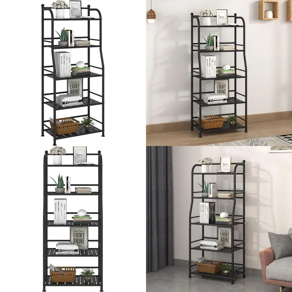 5-Tier Matte Black Metal Shelving Unit for Living Room, Book Storage, Bathroom, or Kitchen Use
5-Tier Matte Black Metal Shelving Unit for Living Room, Book Storage, Bathroom, or Kitchen Use