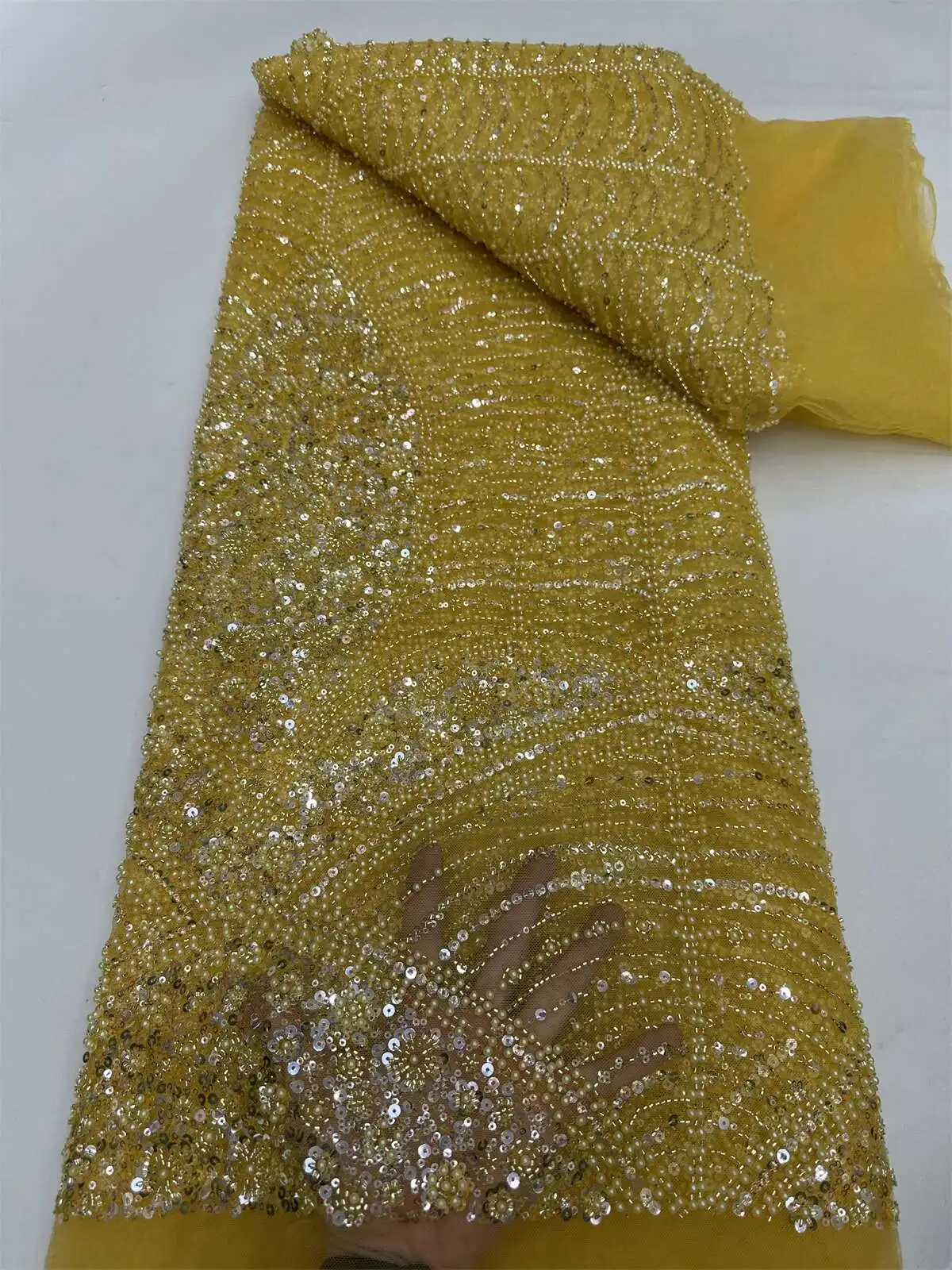 African Groom Lace Fabric for Women, French Nigerian Sequins, Tulle Lace Fabric for Party, Bridal, High Quality, 5Yards, 2025
African Groom Lace Fabric for Women, French Nigerian Sequins, Tulle Lace Fabric for Party, Bridal, High Quality, 5Yards, 2025