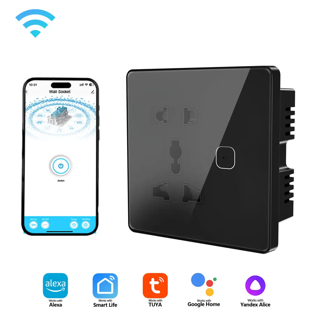 Tuya Smart Power Socket WiFi, 5 Hole Outlet, Remote Control via Smart Life App, Timer & Energy Monitoring, White/Black EU
Tuya Smart Power Socket WiFi, 5 Hole Outlet, Remote Control via Smart Life App, Timer & Energy Monitoring, White/Black EU