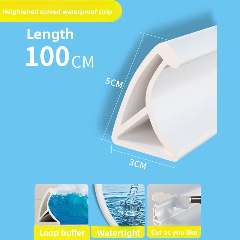 Silicone Water Stopper Self-Adhesive Bendable Flexible Water Retaining Strip Bathroom Door Dry Wet Separation Shower Dam Barrier
Silicone Water Stopper Self-Adhesive Bendable Flexible Water Retaining Strip Bathroom Door Dry Wet Separation Shower Dam Barrier