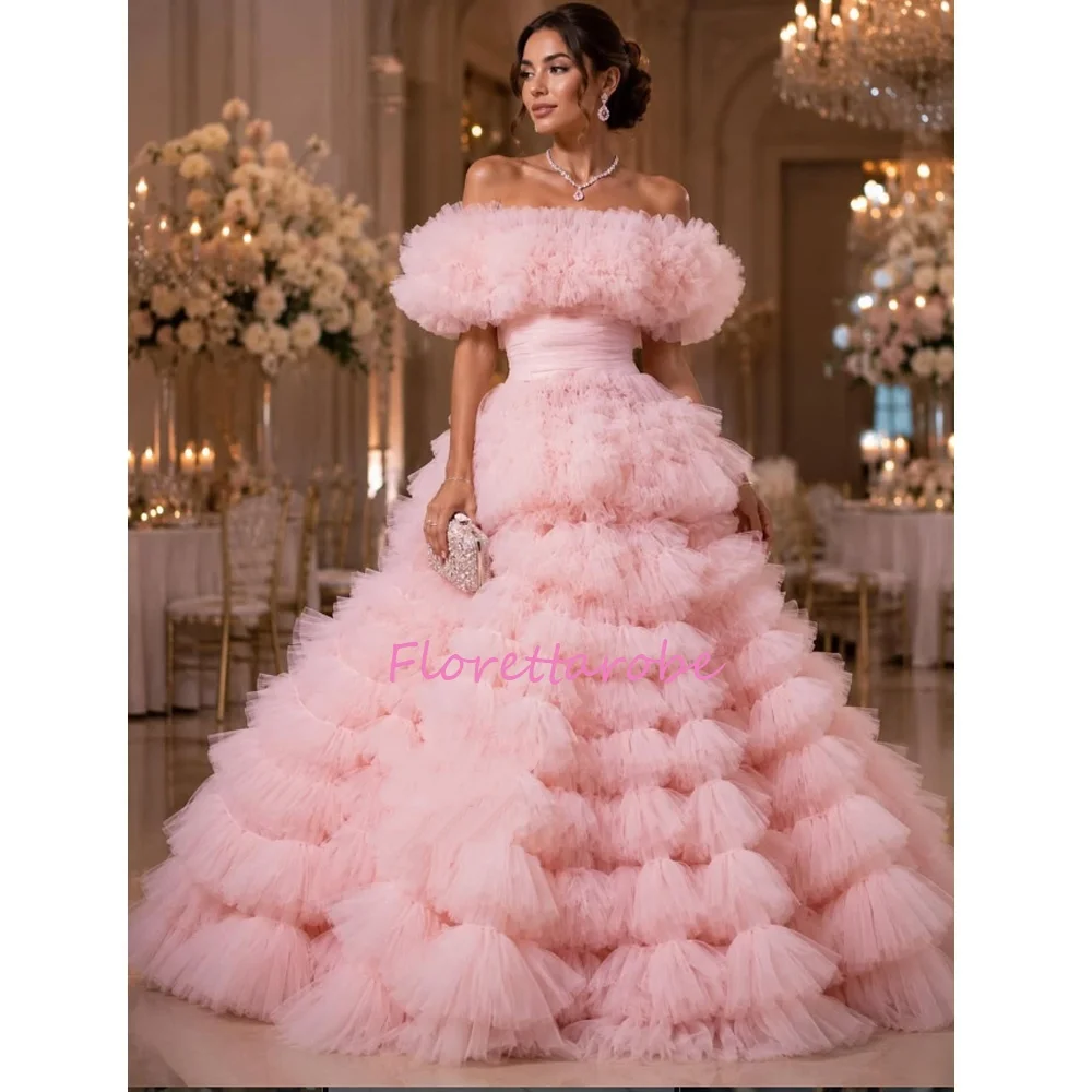 Princess Tulle Prom Dresses Off The Shoulder Layers Puffy Girls Party Birthday Evening Dress Vestidos Ball Gowns Customized
Princess Tulle Prom Dresses Off The Shoulder Layers Puffy Girls Party Birthday Evening Dress Vestidos Ball Gowns Customized